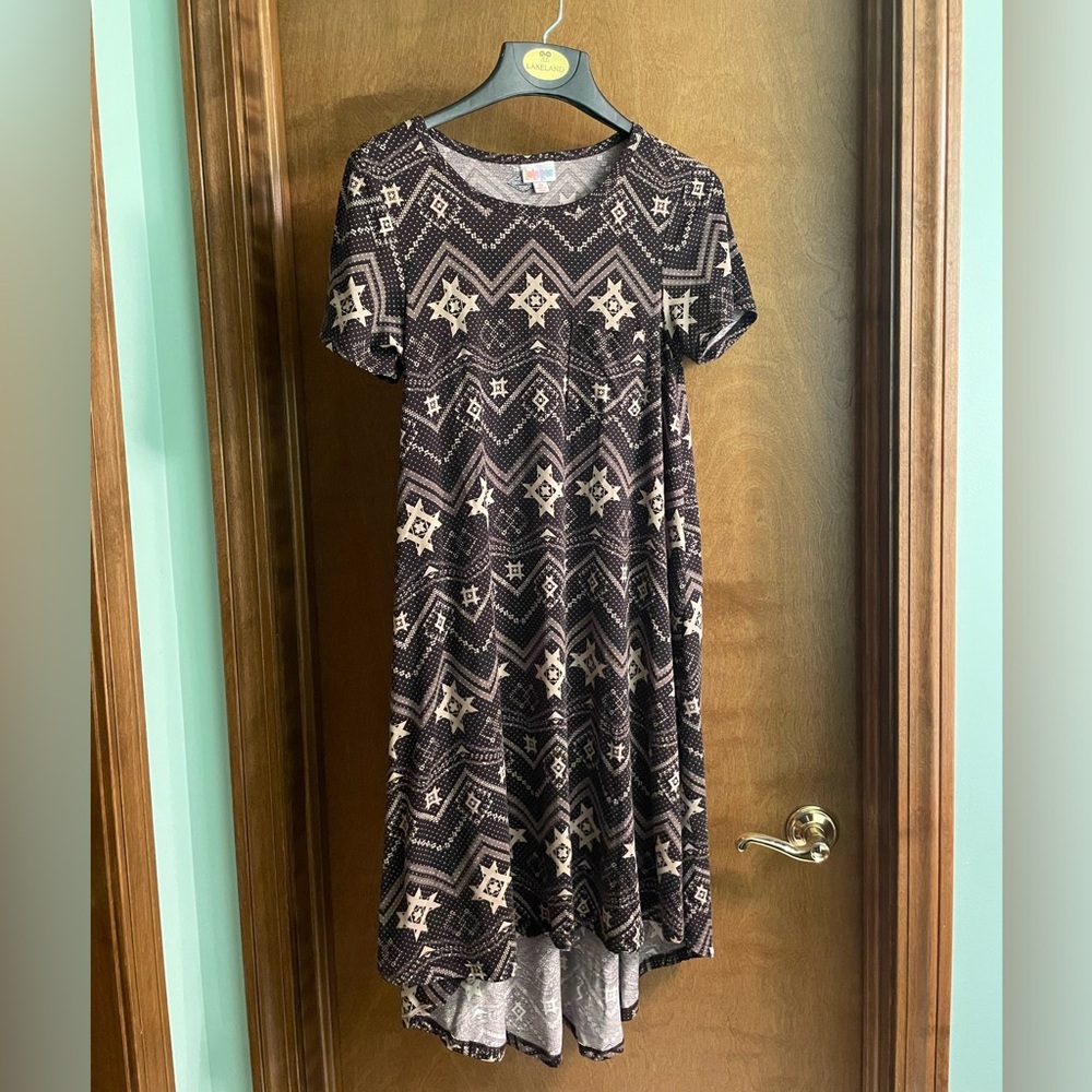 LulaRoe comfy dress, brown and white, xs.